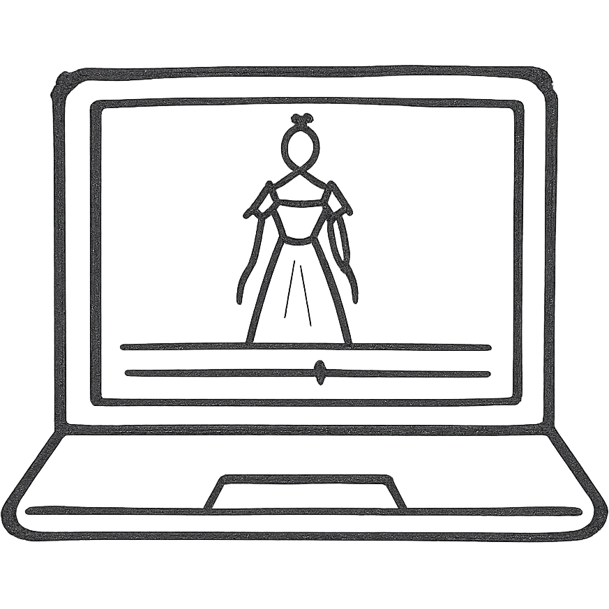 Laptop with Fashion Sketch + Timeline Bar emoji