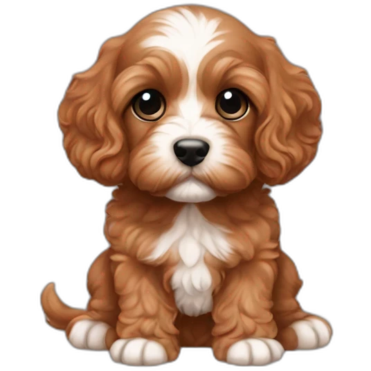 redish brown cavapoo puppy emoji