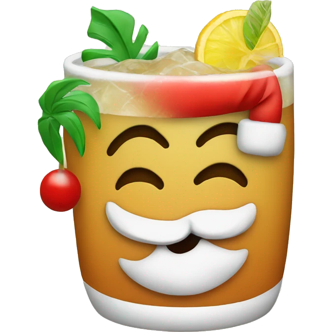 Santa with a mai tai emoji