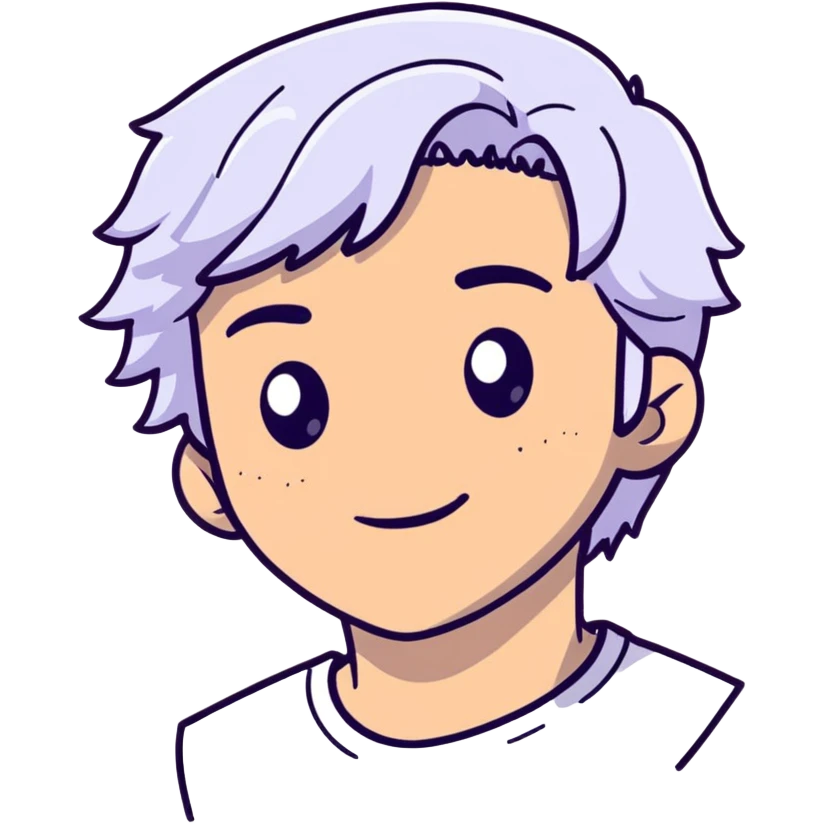 Carlos from Descendants, son of Cruella de Vil, white and black hair, freckles emoji