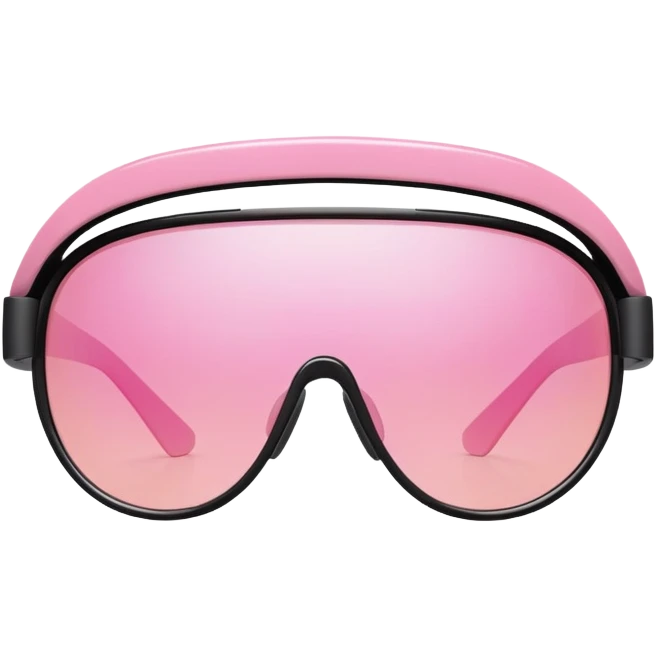 simplified pink visor sunglasses, minimalist Y2K aesthetic emoji