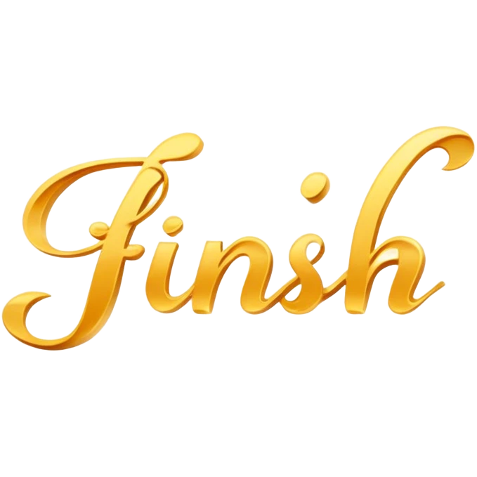 The Word "finish" written in a script emoji