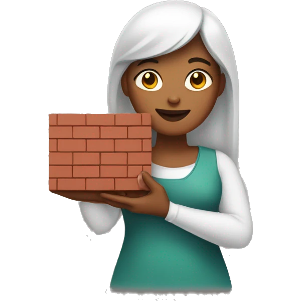 Woman holding brick emoji