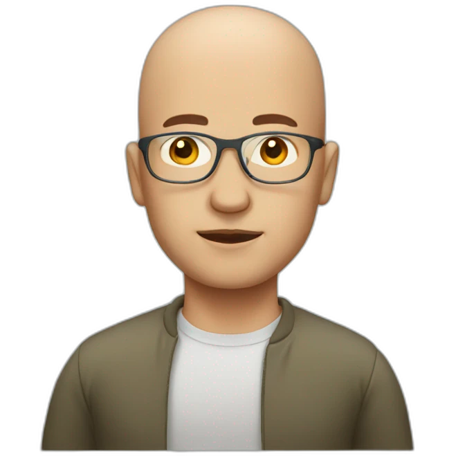 Bald man with glass emoji