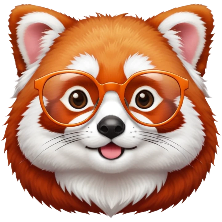 red panda with spectacles emoji