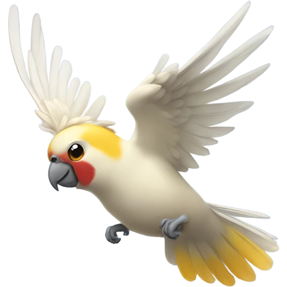 cockatiel bird flying emoji