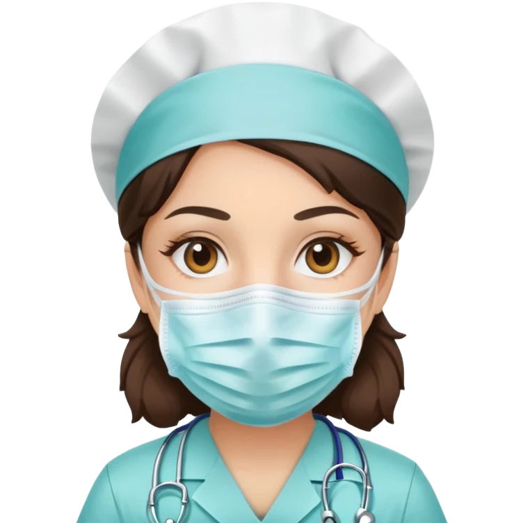 Brunette nurse emoji