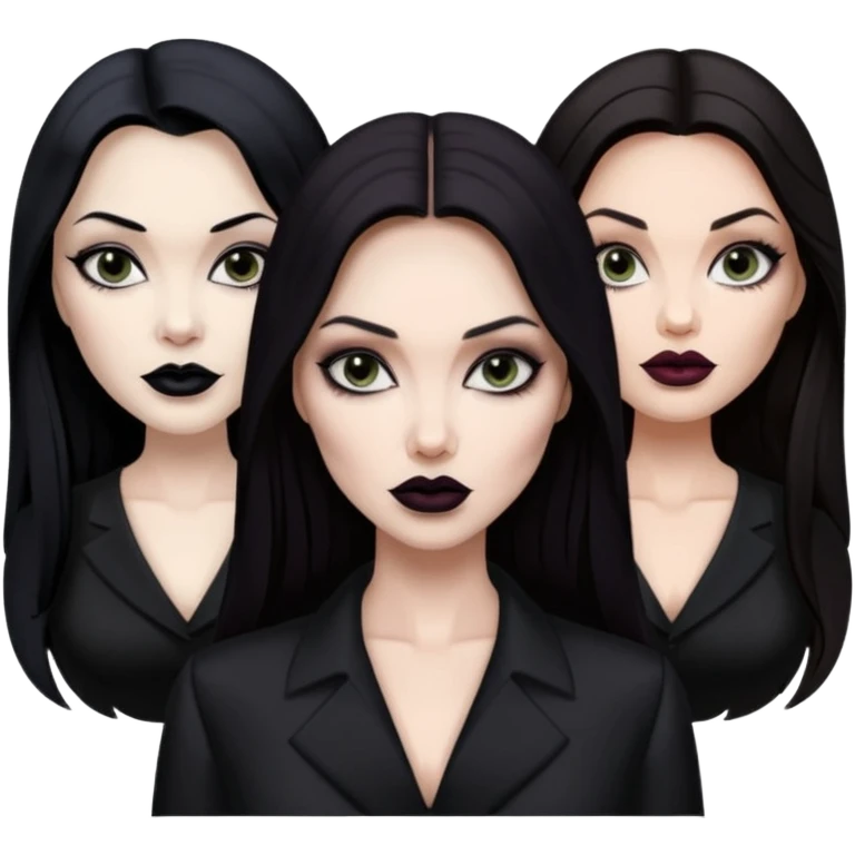 “Emoji girl, femme fatale, tomie vibes, morticia adams vibes, anglina jolie, and megan fox emoji