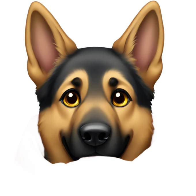 German shepherd holding blanket emoji