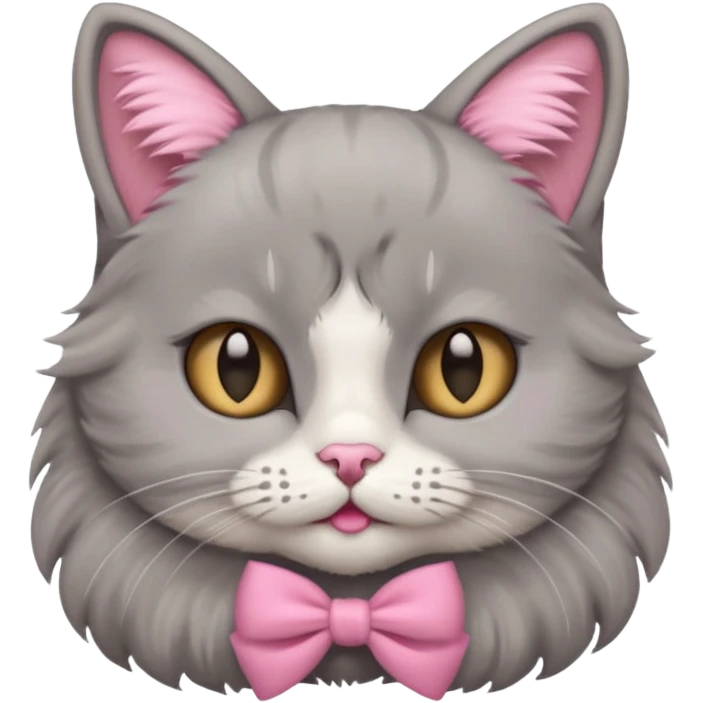 Um gato com lacinho rosa  emoji