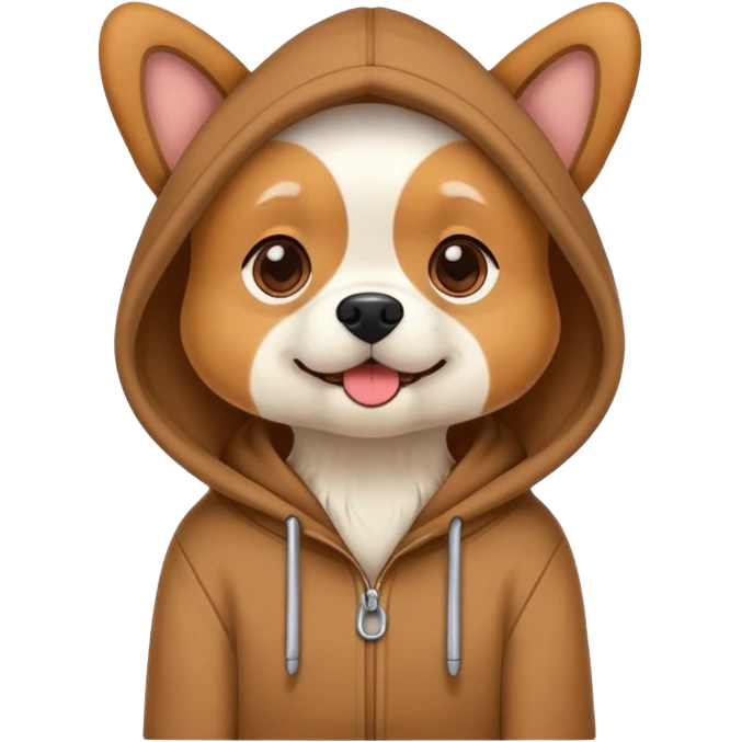 Dog wearing a hoodie emoji