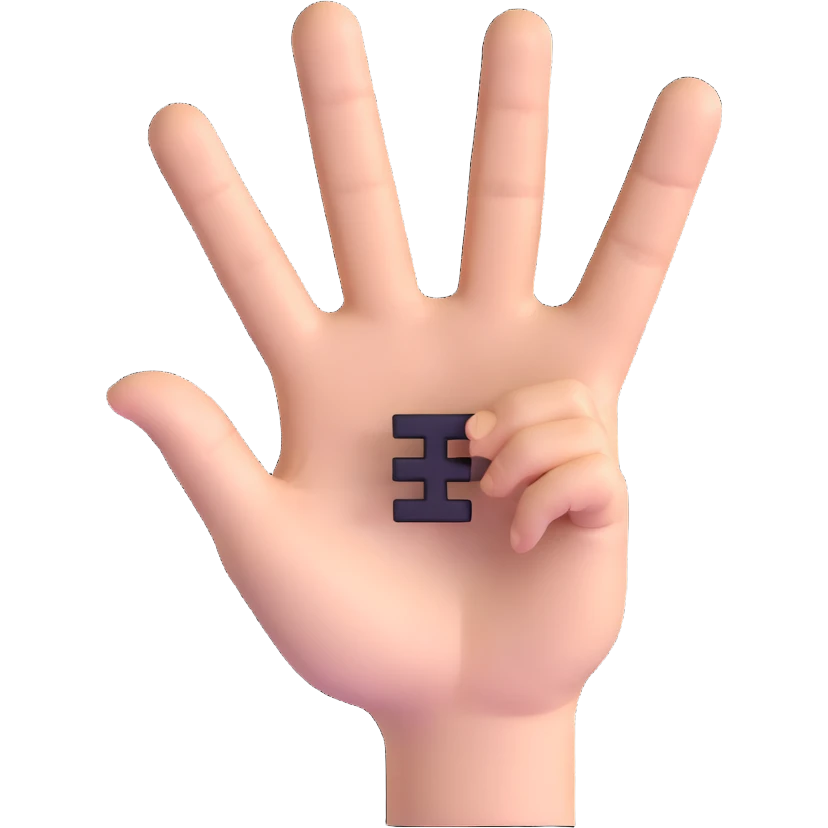fingers making a hashtag shape emoji