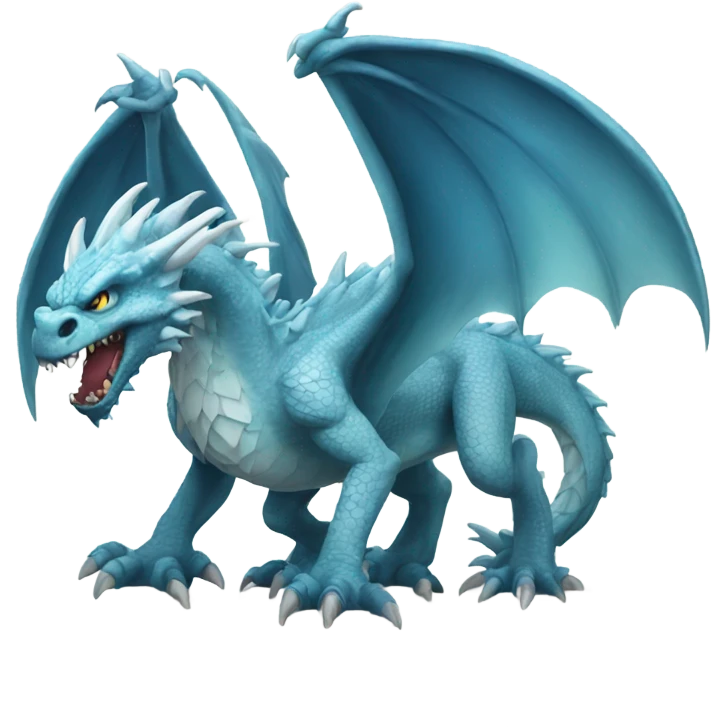 angry ice dragon full body emoji