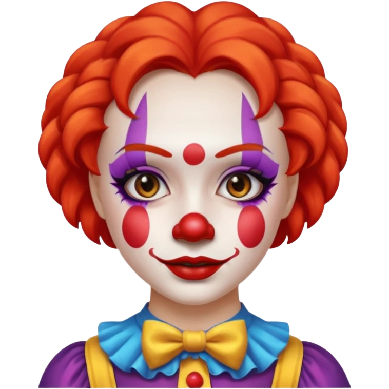 menina com cara de palhaço emoji