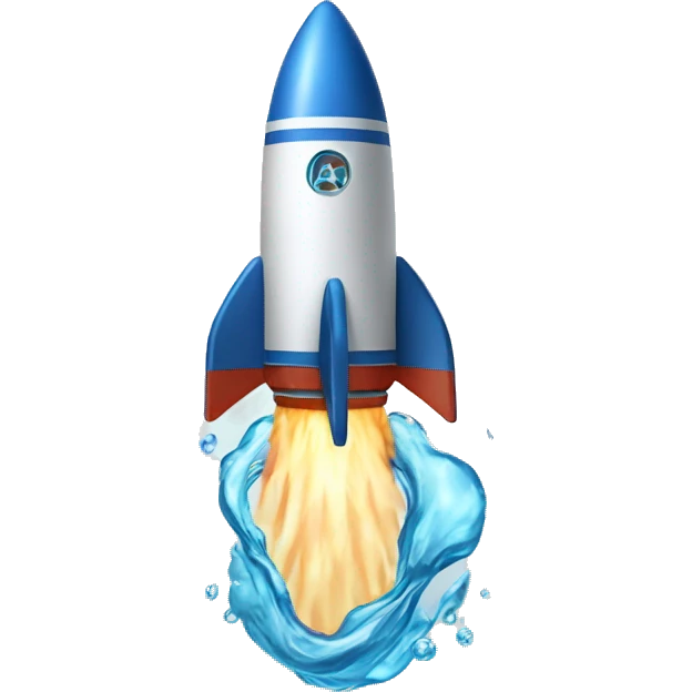 a rocket fueled by water emoji