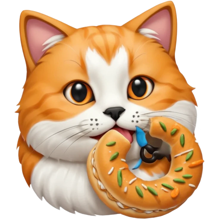 Simit yiyen kedi emoji