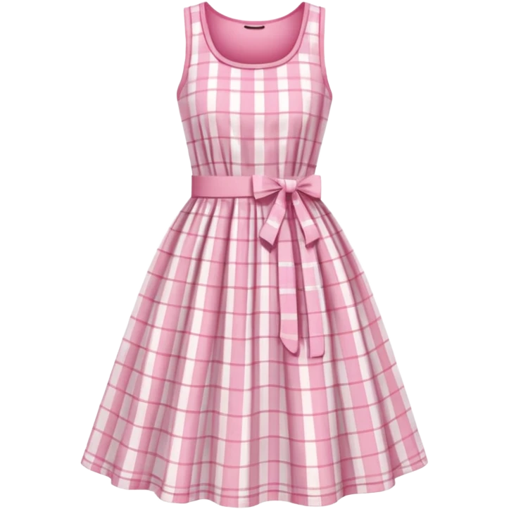 Pink and white plaid dress  emoji