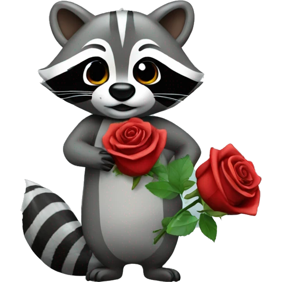 raccoon with a rose  emoji