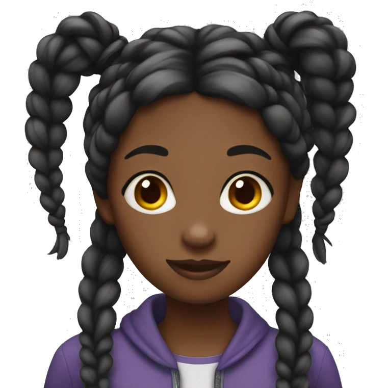 black girl with braids  emoji
