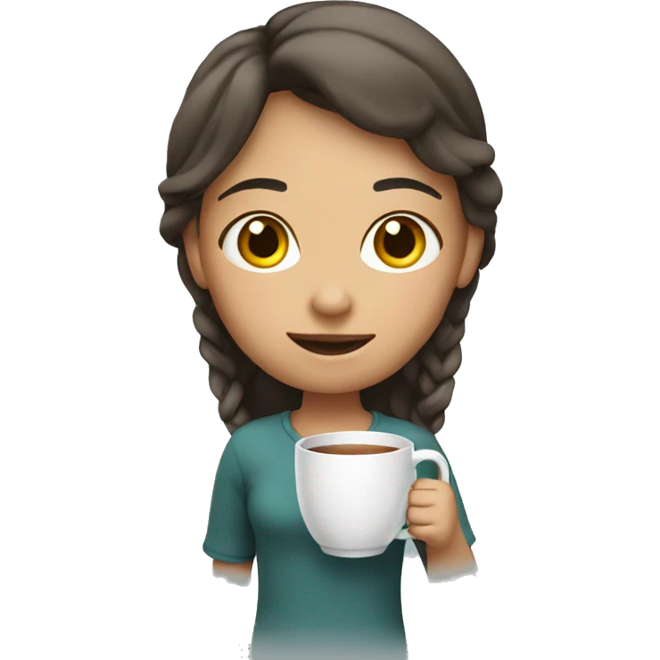 girl with cup indoors emoji