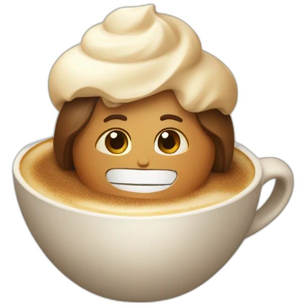 A person surfing in a capuccino  emoji