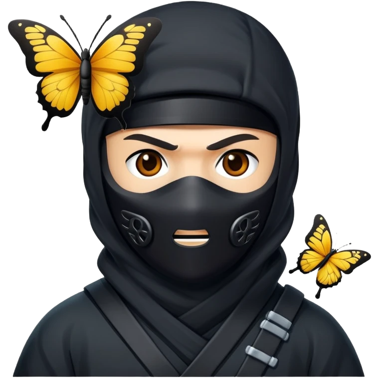 Crea un emoji para usar en WhatsApp con estos dos emoji 🥷🏻🦋. emoji