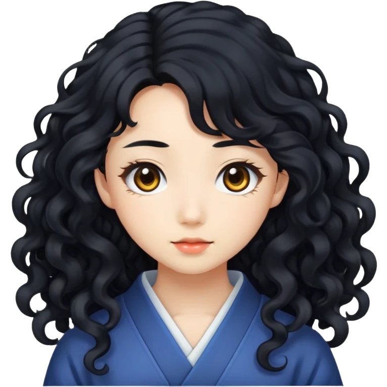 Japanese girl with long curly hair emoji