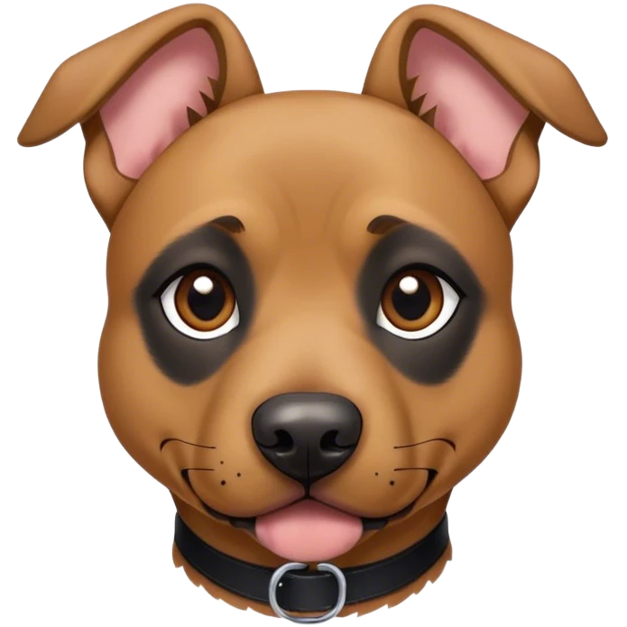 Pit bull/german shepherd mixed dog colored like a German shepherd with floppy ears emoji