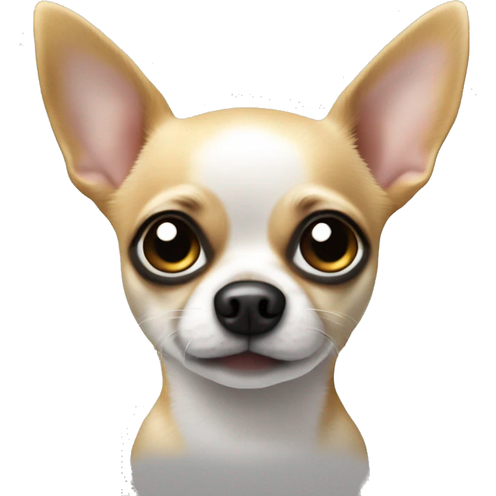 Chihuahua weiß mit schwarzem fleck am auge, in decke eingerollt emoji