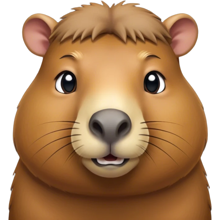 Cinematic Noble Capybara Portrait Emoji, Poised and serene, with a robust, rounded build and a distinctly capybara head featuring a broad, slightly flattened face, short snout and small, rounded ears, covered in soft, earthy fur and gentle, wise eyes, Simplified yet sharp and sophisticated features, highly detailed, glowing with a warm, natural glow, high shine, intelligent and calm, stylized with an air of understated authority, focused and attentive, soft glowing outline, capturing the essence of a watchful and confident capybara guardian that feels as though it could step out of the screen with effortless authority! emoji