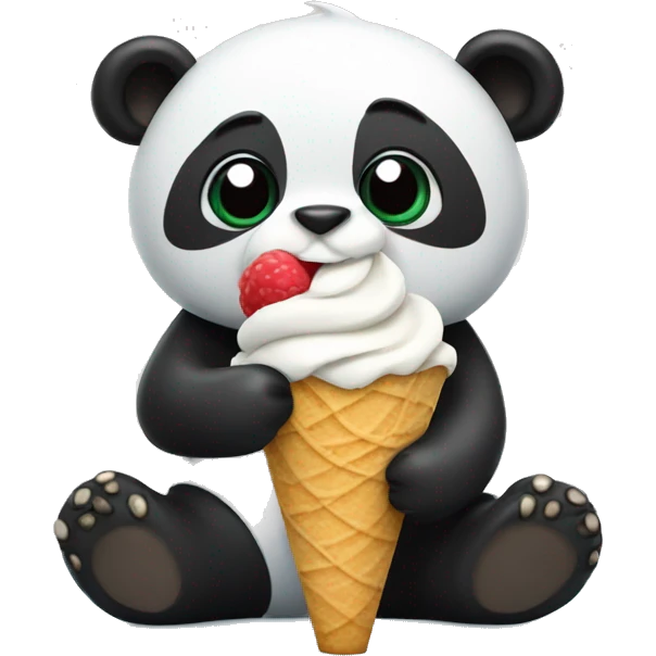 Panda eating ice cream emoji