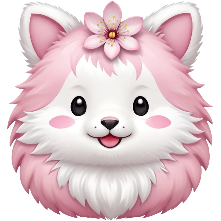 Cute Pastel pink and white Cherry Blossom Sakura Animal emoji