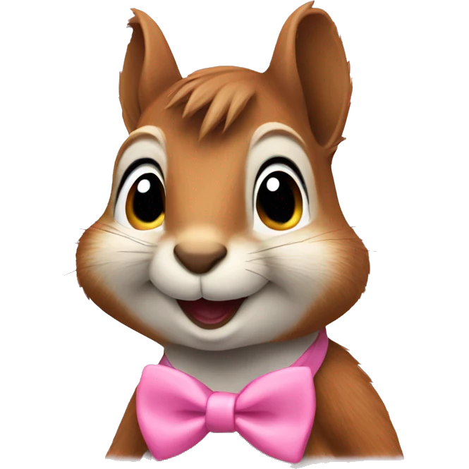 female squirrel with pink bow tie emoji