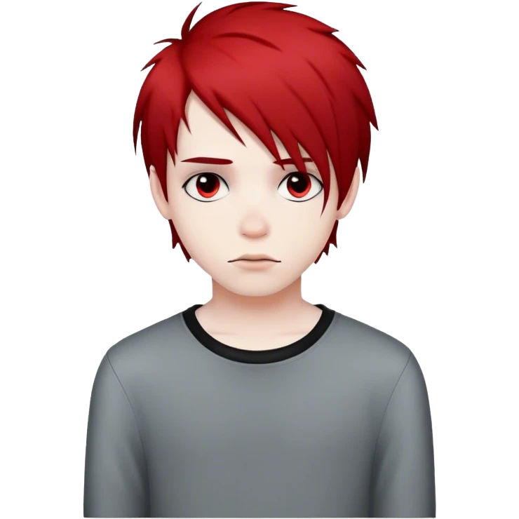 emo boy with black and red hair emoji