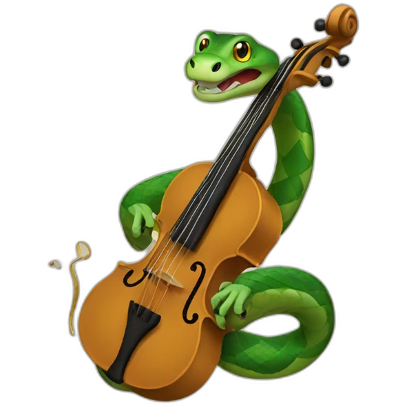 snake playing fiddle emoji