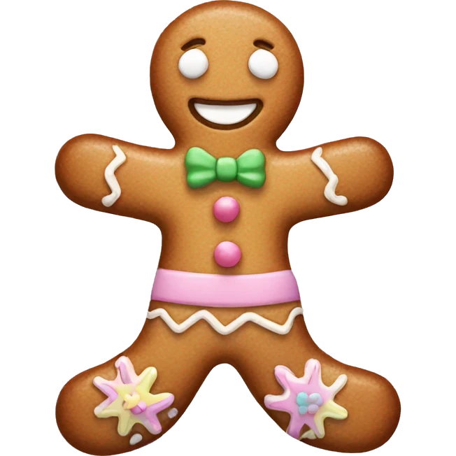 Pastel gingerbread man emoji