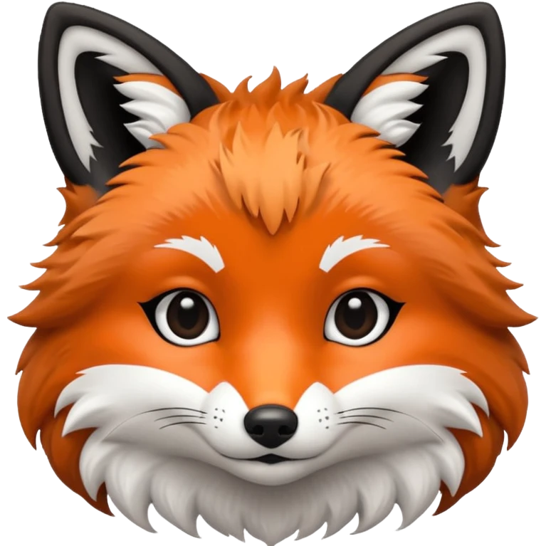 cute fox face black and white  emoji