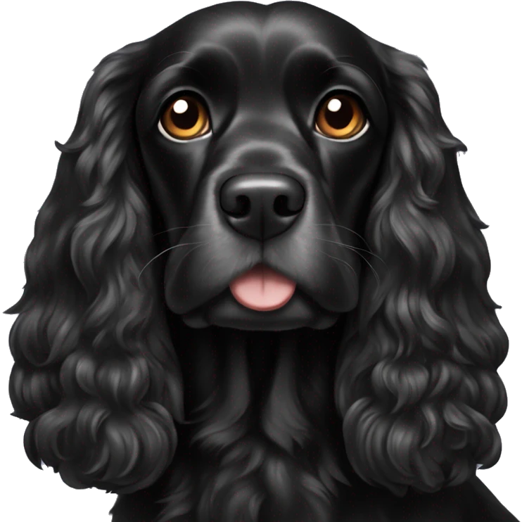 Black American cocker spaniel emoji