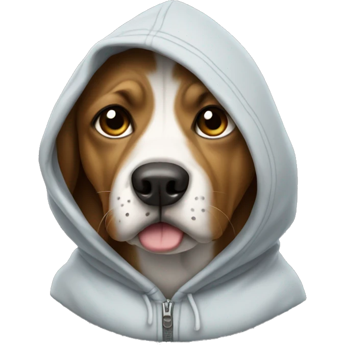 Dog wearing hoodie emoji