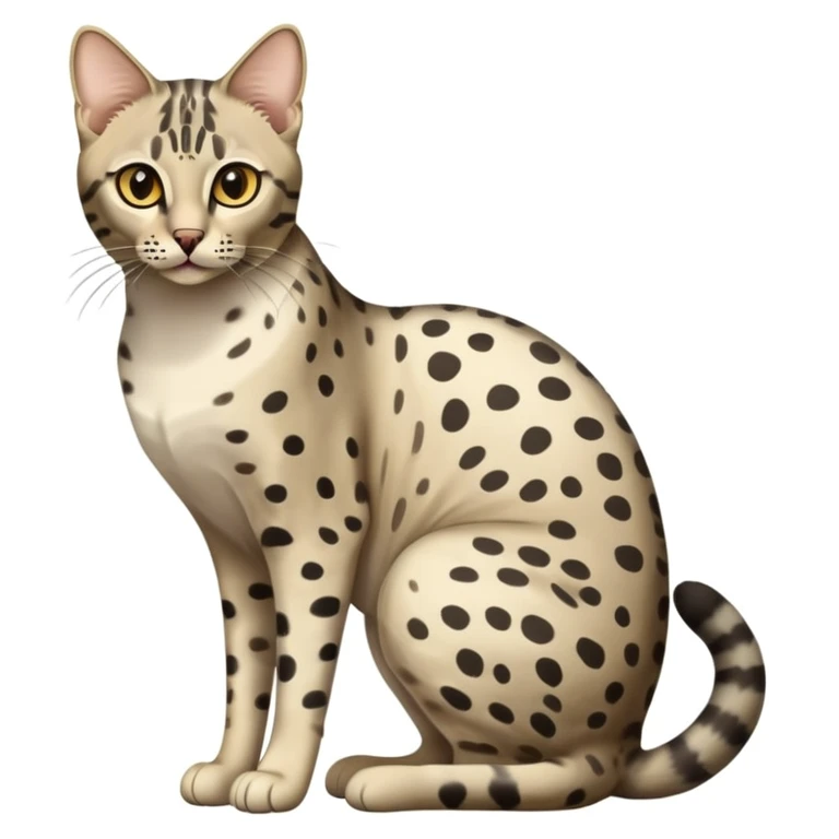 Egyptian Mau cat full body sitting with desert background emoji
