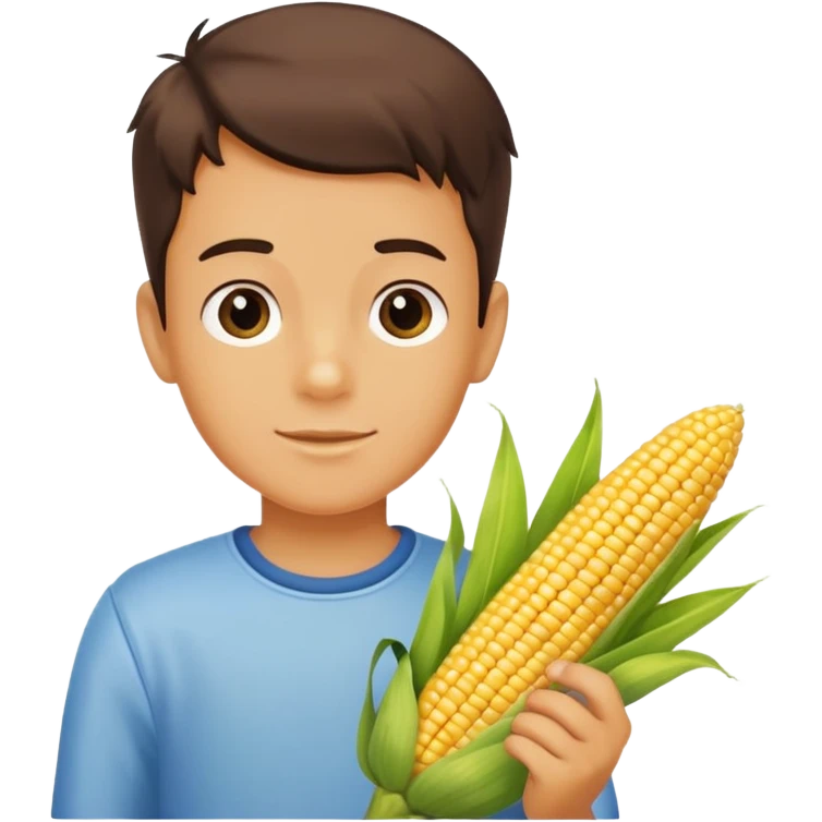 boy with corn onnhis hand emoji