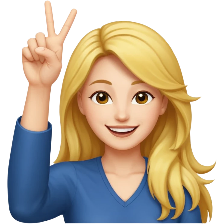  women with open hairs sideways image  one arm victory sign emoji