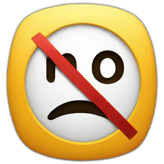 Written "no" on a sign emoji