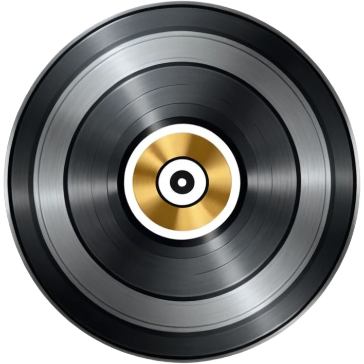 A dark metal platinum music award plaque The center features a relief of a or stylized vinyl record in a slightly darker metallic tone emoji