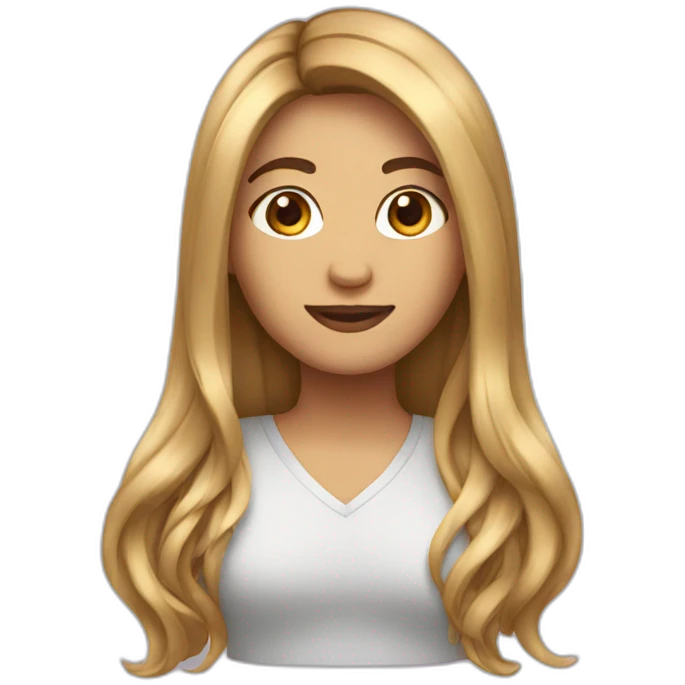 Middle part hair emoji