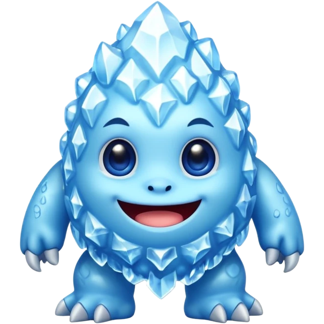 a cute chibi ice monster emoji