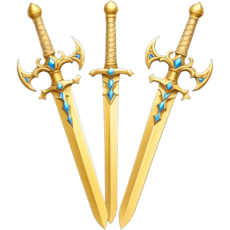Two Golden royal swords with gold blades and gold handel emoji