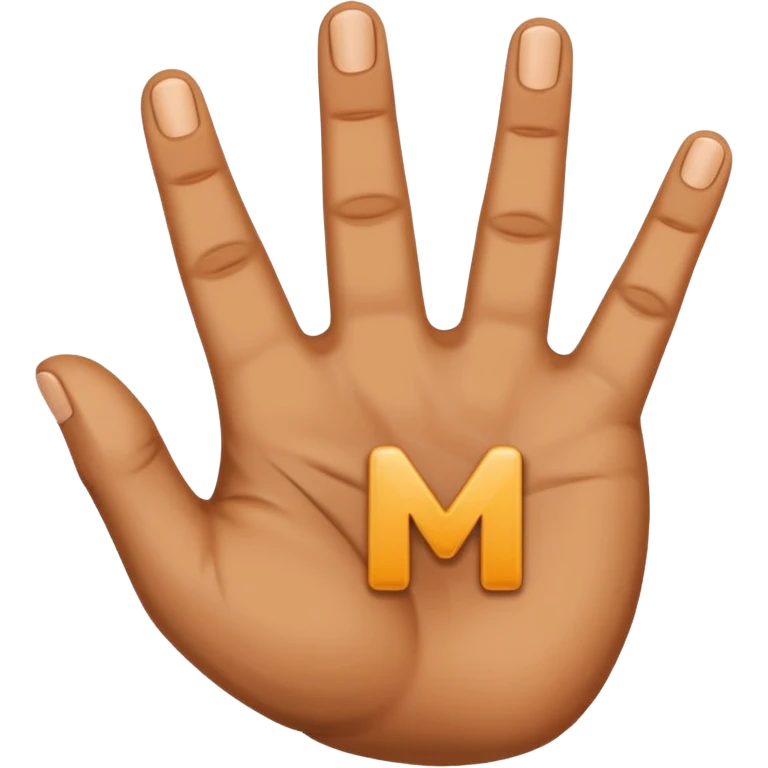 Create downward hand gesture with fingers in letter M emoji