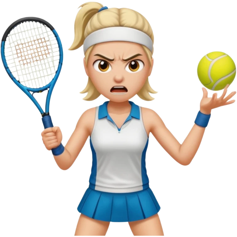 female tennis player angry emoji