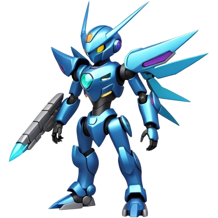 Shiny Futuristic Cool Edgy Badass Fakemon-Pokemon-Digimon-Spectrobes-Medabot-fusion, full body emoji